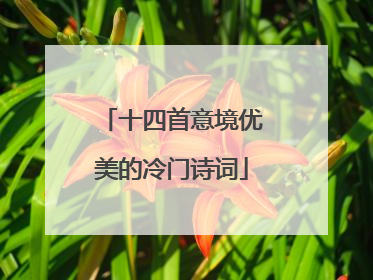 十四首意境优美的冷门诗词