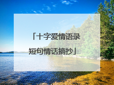 十字爱情语录短句情话摘抄