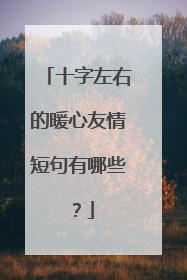 十字左右的暖心友情短句有哪些？
