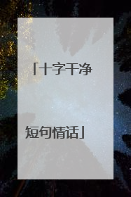 十字干净短句情话