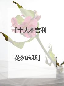 十大不吉利花勿忘我