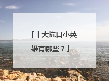 十大抗日小英雄有哪些？