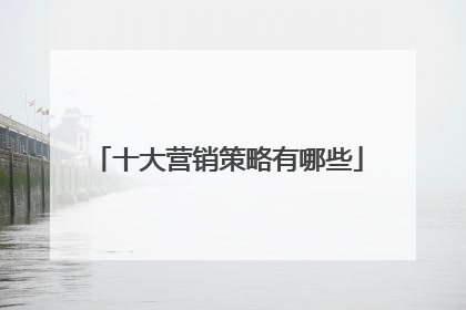 十大营销策略有哪些