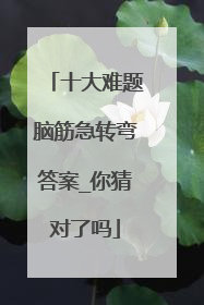 十大难题脑筋急转弯答案_你猜对了吗