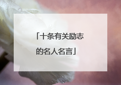 十条有关励志的名人名言