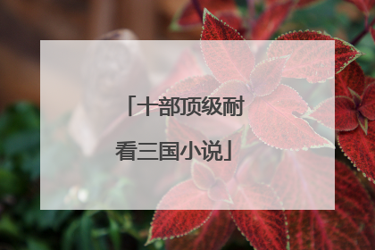 十部顶级耐看三国小说