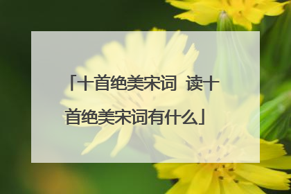 十首绝美宋词 读十首绝美宋词有什么