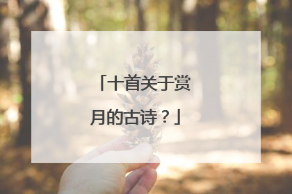 十首关于赏月的古诗?