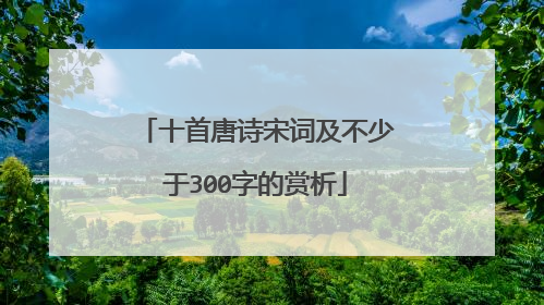 十首唐诗宋词及不少于300字的赏析