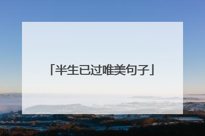 半生已过唯美句子
