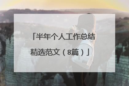 半年个人工作总结精选范文(8篇)