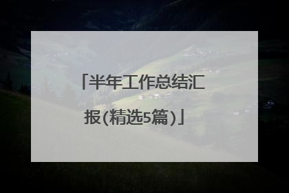 半年工作总结汇报(精选5篇)