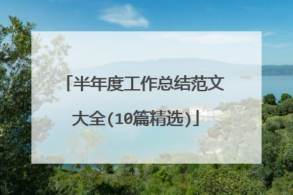 半年度工作总结范文大全(10篇精选)