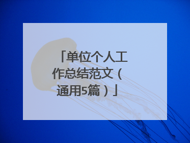 单位个人工作总结范文（通用5篇）
