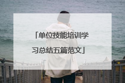 单位技能培训学习总结五篇范文