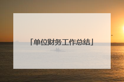 单位财务工作总结