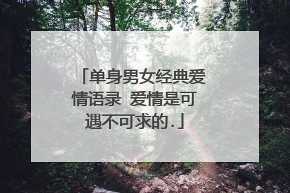 单身男女经典爱情语录 爱情是可遇不可求的.