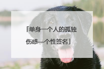单身一个人的孤独伤感——个性签名