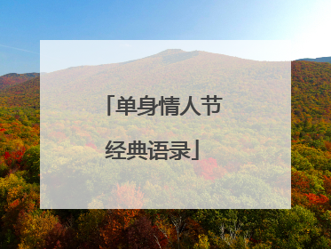 单身情人节经典语录