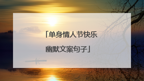 单身情人节快乐幽默文案句子