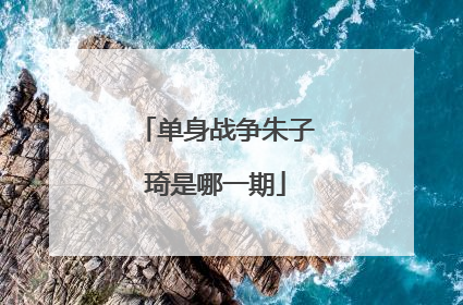 单身战争朱子琦是哪一期