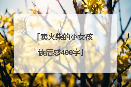 卖火柴的小女孩读后感400字