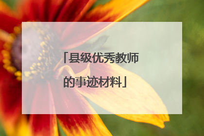 县级优秀教师的事迹材料