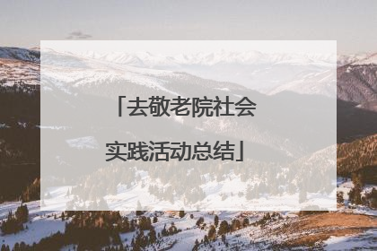 去敬老院社会实践活动总结
