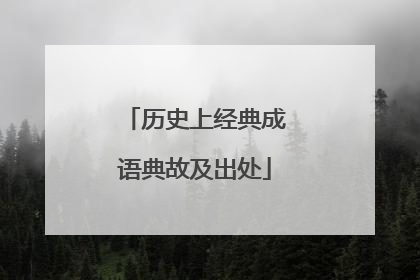 历史上经典成语典故及出处