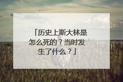 历史上斯大林是怎么死的？当时发生了什么？