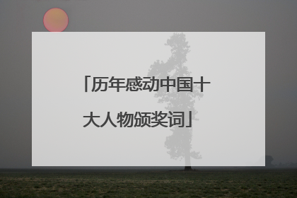 历年感动中国十大人物颁奖词