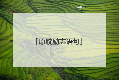 原耽励志语句