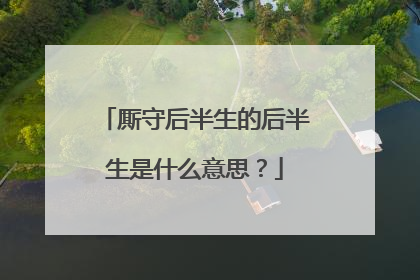 厮守后半生的后半生是什么意思?