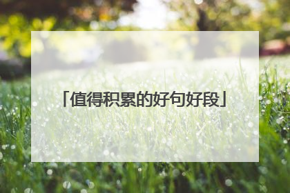 值得积累的好句好段