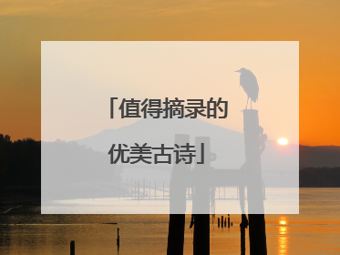 值得摘录的优美古诗