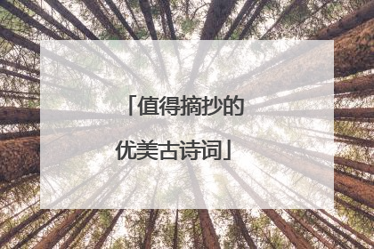 值得摘抄的优美古诗词