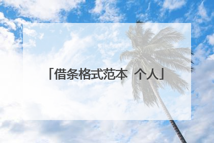 借条格式范本 个人