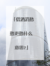 借酒消愁愁更愁什么意思?