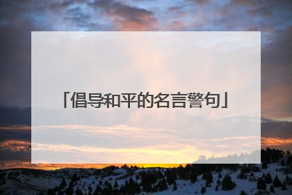 倡导和平的名言警句