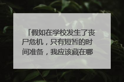 假如在学校发生了丧尸危机，只有短暂的时间准备，我应该藏在哪里，应该随身带什么物品，武器？？？求解