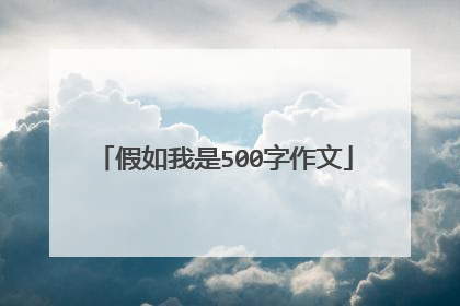 假如我是500字作文