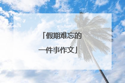 假期难忘的一件事作文