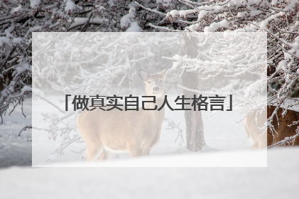 做真实自己人生格言