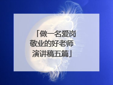 做一名爱岗敬业的好老师演讲稿五篇
