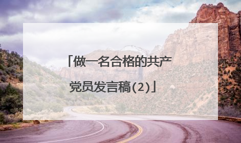 做一名合格的共产党员发言稿(2)