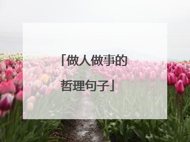做人做事的哲理句子