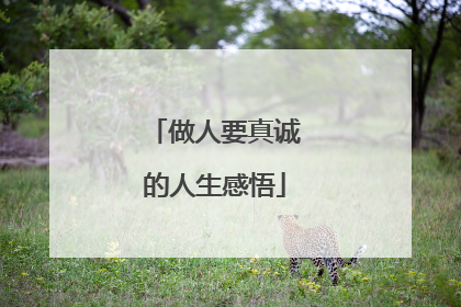 做人要真诚的人生感悟