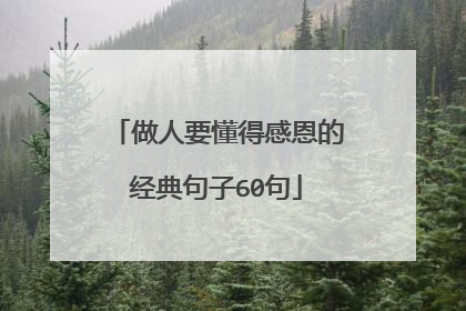 做人要懂得感恩的经典句子60句