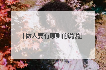 做人要有原则的说说