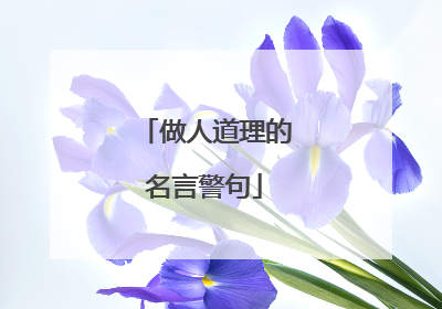 做人道理的名言警句